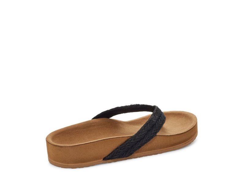 Sanuk She Loungy Hemp Women's Sandals Black | Canada 139RVD